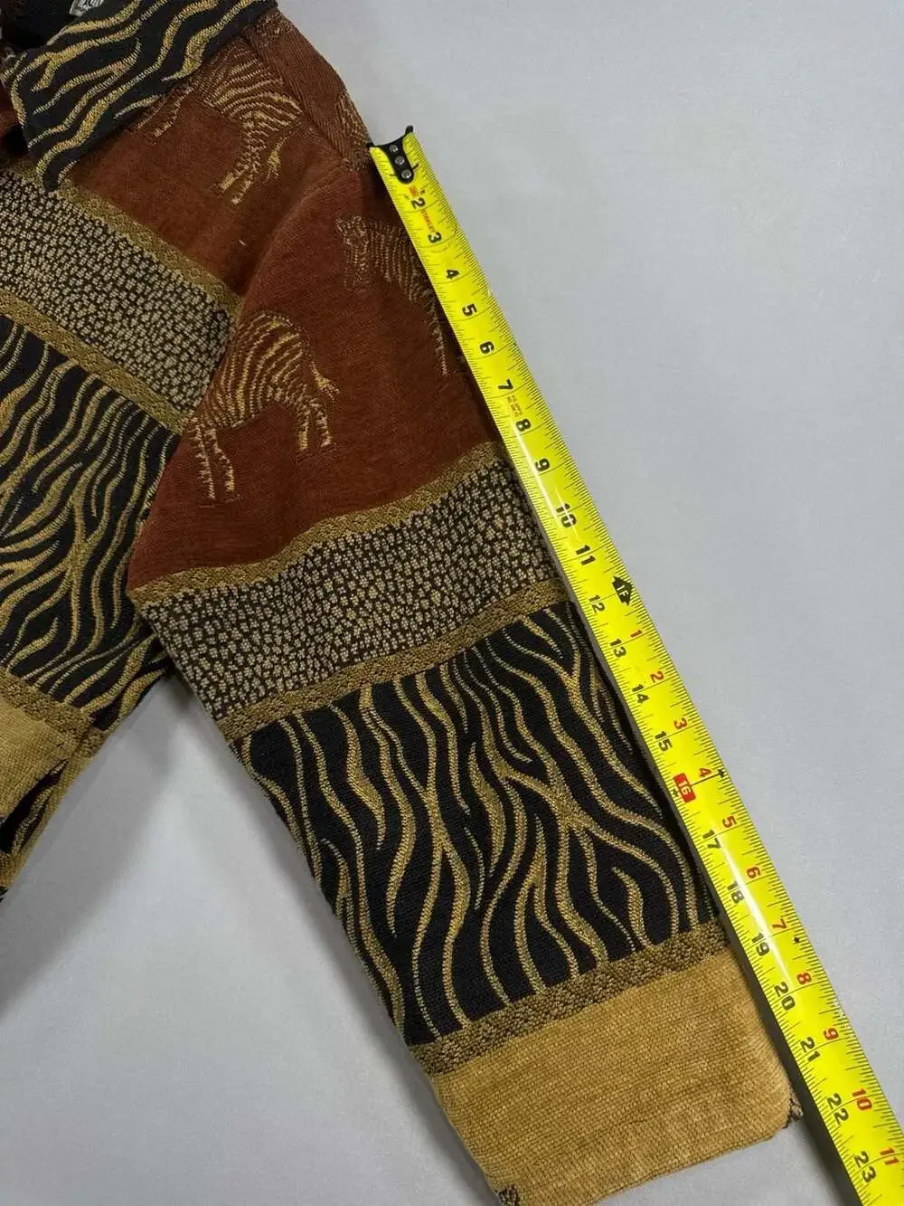 Vintage TanTrums Zebra Safari Jacket Brocade Tribal Boho Boxy Women's 2X